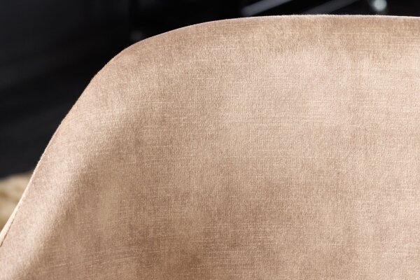 Esszimmerstuhl Samt Metall in Creme Beige Schwarz NOAH