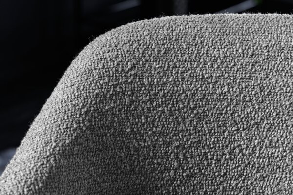 Esszimmerstuhl Bouclé Metall B: 58 cm in Grau Schwarz