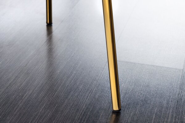 Esstischstuhl Bouclé Metall in Weiß Gold Retro Design