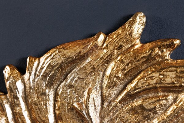 Wanddeko in Gold Löwenkopf H: 58 cm groß Handarbeit Metall