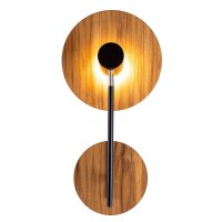 Wandleuchte Metall Teak Holz Furnier GU10 50 cm hoch