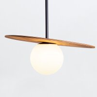 Pendelleuchte Glas Teakholzfurnier Ø 40 cm E27 Modern