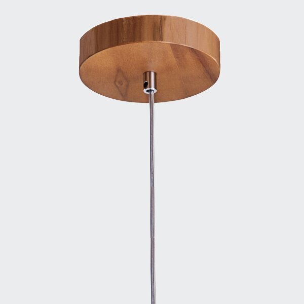 Außergewöhnliche Hängelampe Holz Furnier Teak B: 46 cm E27