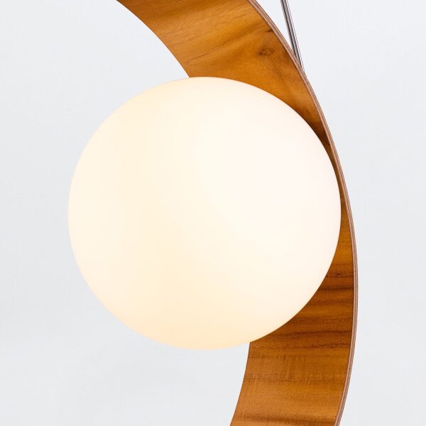 Hängeleuchte Teak Holz Furnier Glas Ø 35 cm Ring E27