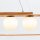 Hängeleuchte Modern B: 85 cm Furnier aus Teak Holz Glas 3x E27