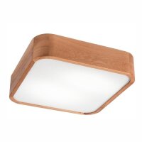 Kleine Deckenleuchte eckig B: 35 cm Holz in für 2x E27