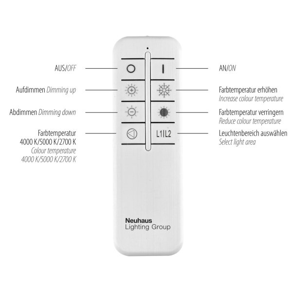 LED Deckenlampe Metall 2700-5000 K L:109 cm dimmbar