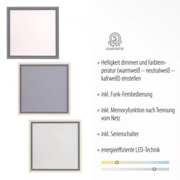 Dimmbare LED Deckenleuchte Fernbedienung 2700-5000 K