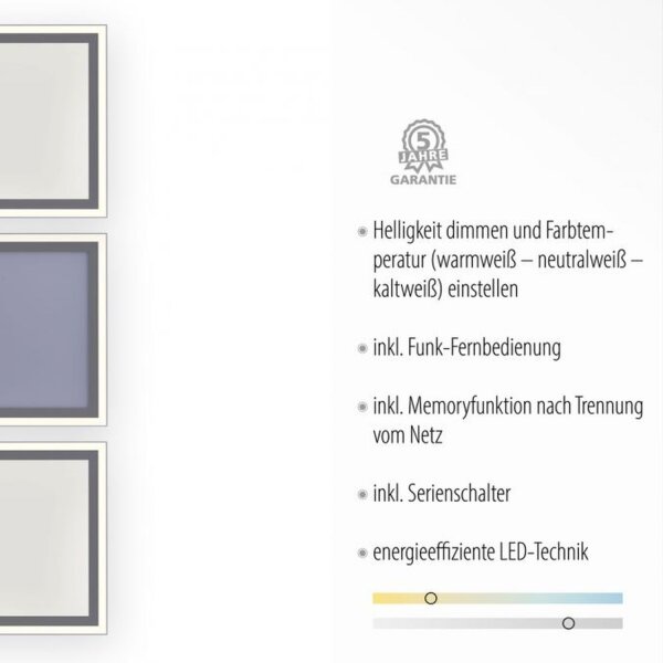 Dimmbare LED Deckenleuchte Fernbedienung 54 W 121,4 cm