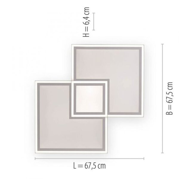 Dimmbare LED Deckenleuchte Fernbedienung 6900 lm 67 cm