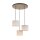 Hängelampe 3-flammig Holz Stoff B:52 cm E27 blendarm