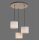 Hängelampe 3-flammig Holz Stoff B:52 cm E27 blendarm