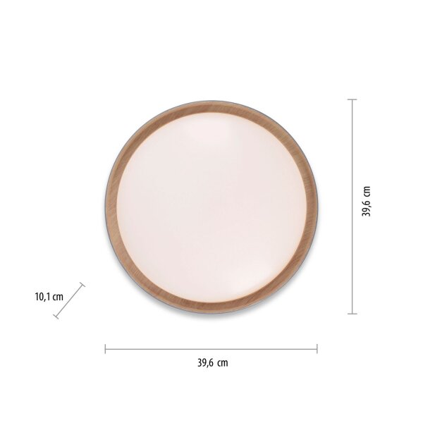 LED Deckenleuchte Grau Natur Ø40 cm 3400 lm dimmbar