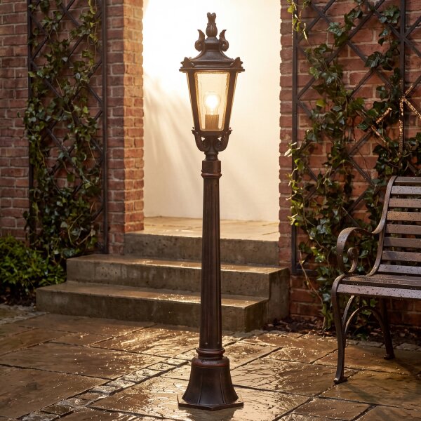 Garten Standleuchte BISHOP H:117cm in Bronze antik