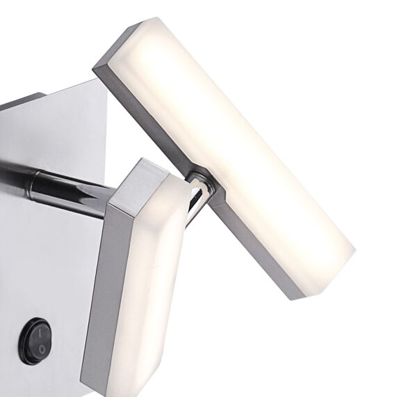 LED Wandspot in Stahl Metall beweglich 225 lm Schalter