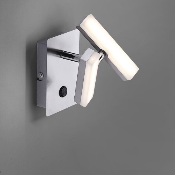 LED Wandspot in Stahl Metall beweglich 225 lm Schalter