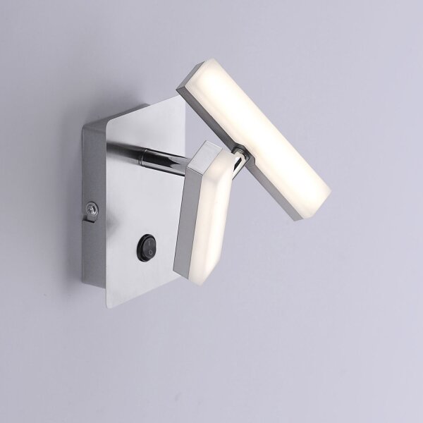 LED Wandspot in Stahl Metall beweglich 225 lm Schalter
