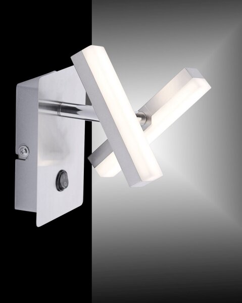 LED Wandspot in Stahl Metall beweglich 225 lm Schalter