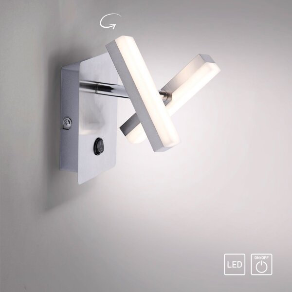 LED Wandspot in Stahl Metall beweglich 225 lm Schalter