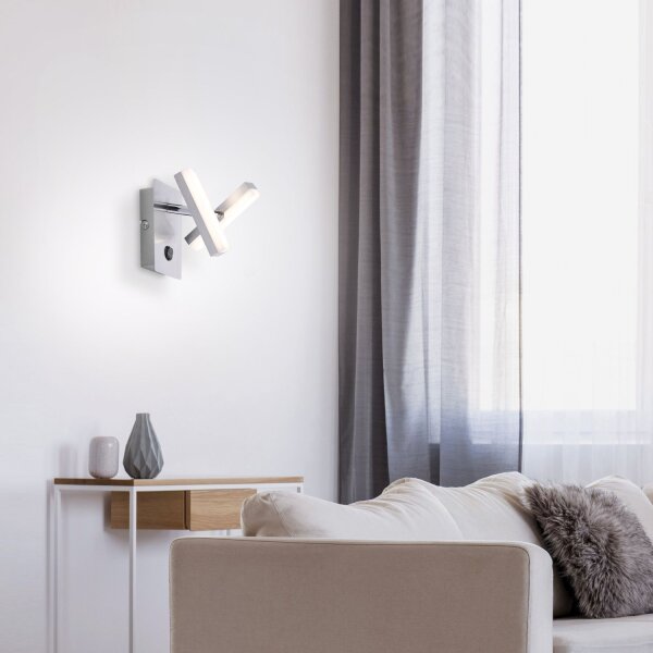 LED Wandspot in Stahl Metall beweglich 225 lm Schalter