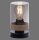 Blendarme Tischleuchte Rauchglas Holz E27 H:18 cm klein
