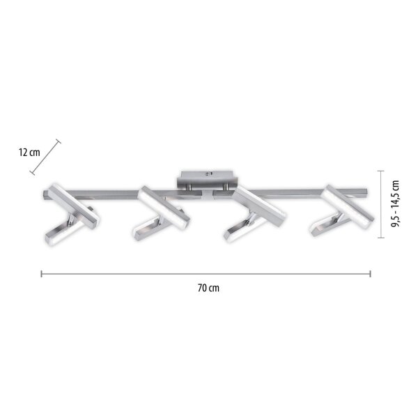 LED Deckenspot in Stahl Metall flexibel 225 lm 70 cm
