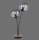 Stylische Tischlampe Rauchglas Holz E14 60 cm 2-flammig