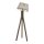 Tripod Stehlampe Holz Metall in Messing matt E27 145 cm