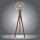 Tripod Stehlampe Holz Metall in Messing matt E27 145 cm