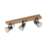 Verstellbarer Deckenspot Glas Eiche E14 65 cm blendarm