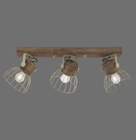 Beweglicher Deckenspot Holz Metall 76 cm E27 Vintage
