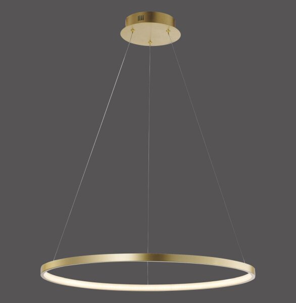 LED Hängelampe Ring in Gold Metall Ø60 cm 3670 lm 29 W