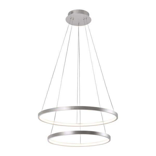 LED Pendelleuchte Ringe in Silber Metall Ø50 cm 2990 lm