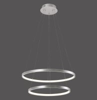 LED Pendelleuchte Ringe in Silber Metall Ø50 cm...
