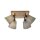 Deckenspot Stoff Holz E27 B:59 cm beweglich Taupe Natur