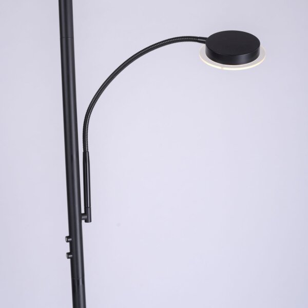 Dimmbarer LED Deckenfluter Schwarz Touch 193 cm Lesearm