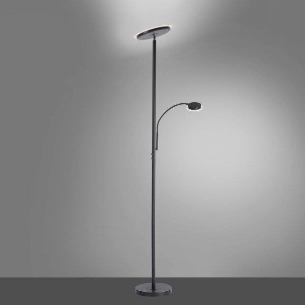 Dimmbarer LED Deckenfluter Schwarz Touch 193 cm Lesearm