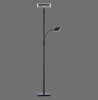 Flexibler LED Deckenfluter Schwarz Touch 190 cm Lesearm