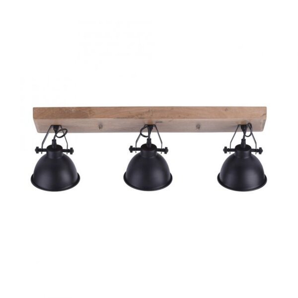 Industrial Deckenspot Holz Metall Schwarz E14 74 cm