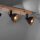 Industrial Deckenspot Holz Metall Schwarz E14 74 cm