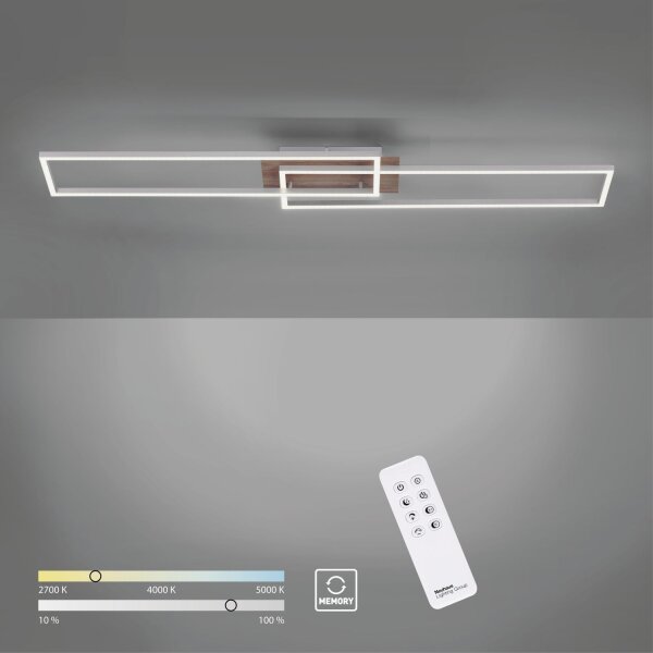 Dimmbare LED Deckenlampe L:110 cm 2700-5000 K in Natur