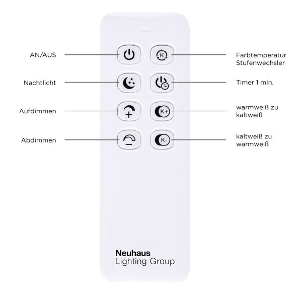 Dimmbare LED Deckenlampe L:110 cm 2700-5000 K in Natur