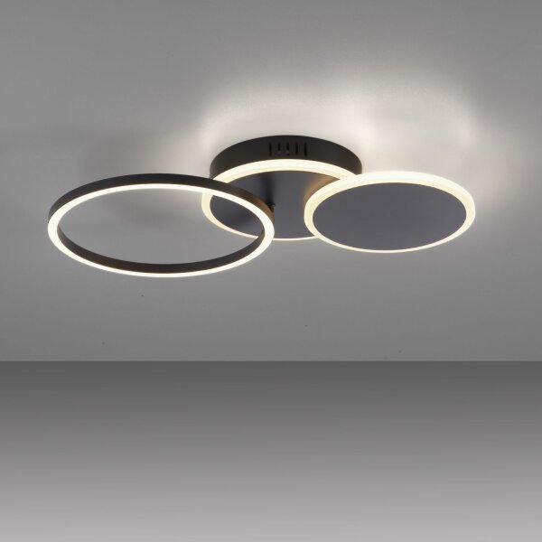 LED Deckenlampe Schwarz Metall warmweiß 26 W beweglich