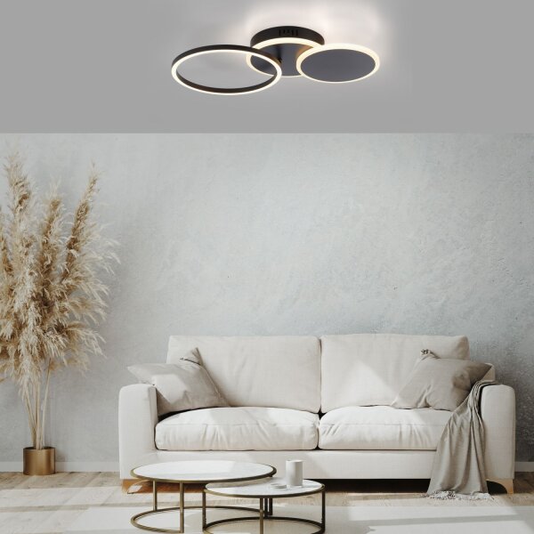LED Deckenlampe Schwarz Metall warmweiß 26 W beweglich