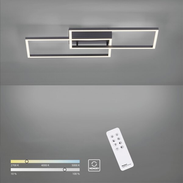 Schwarze LED Deckenleuchte Metall L:60,5 cm 2700-5000 K