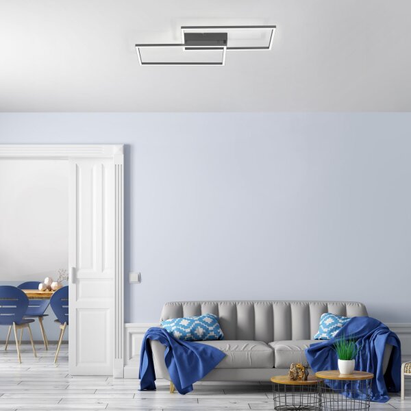 Schwarze LED Deckenleuchte Metall L:60,5 cm 2700-5000 K