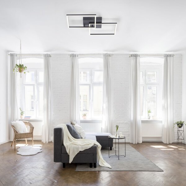 Schwarze LED Deckenleuchte L:53 cm 2700-5000 K dimmbar