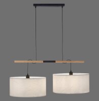 Runde Pendelleuchte Papier Holz E27 107 cm gemütlich
