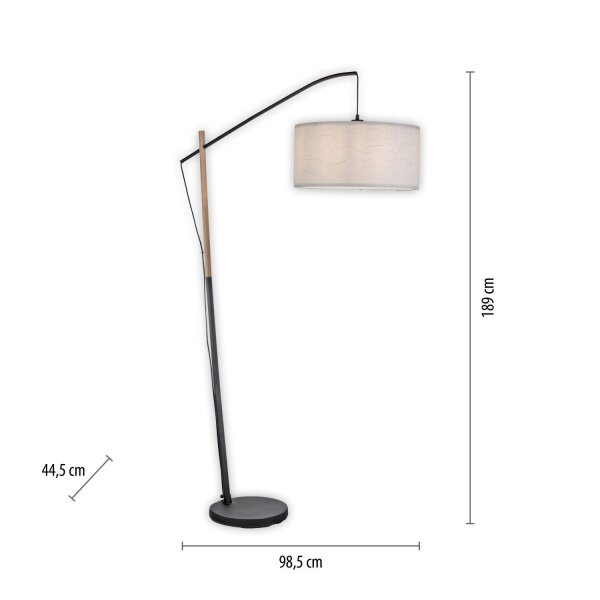 Blendarme Stehleuchte Papier Holz E27 189 cm Leselicht