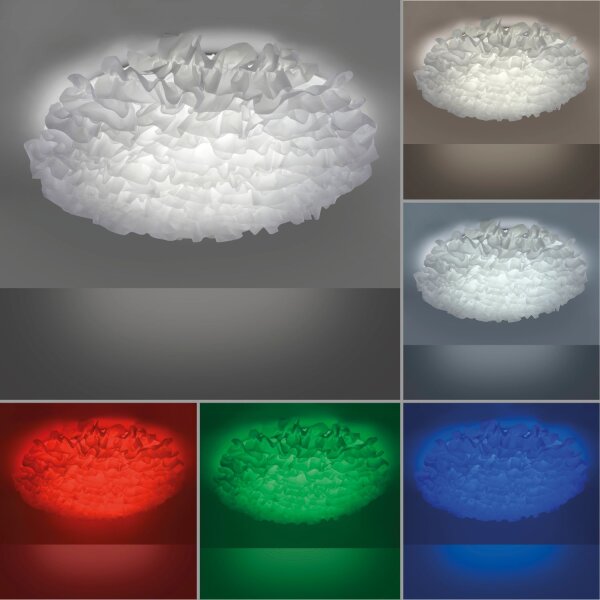 LED Deckenleuchte Stoff Weiß rund Ø75 cm 2700-5000 K